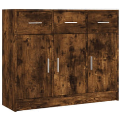 vidaXL Sideboard Storage Cabinet Side Board Highboard Cupboard Engineered Wood - smoked oak