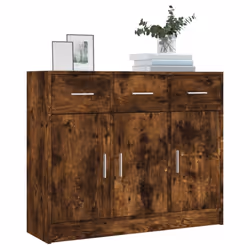 vidaXL Sideboard Storage Cabinet Side Board Highboard Cupboard Engineered Wood - smoked oak