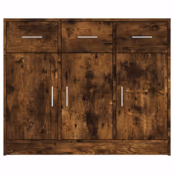 vidaXL Sideboard Storage Cabinet Side Board Highboard Cupboard Engineered Wood - smoked oak - Additional view 4
