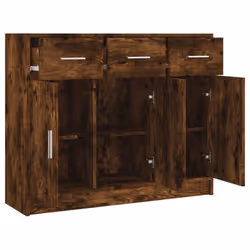 vidaXL Sideboard Storage Cabinet Side Board Highboard Cupboard Engineered Wood - smoked oak - Additional view 5