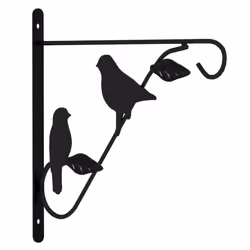 vidaXL Hanging Basket Brackets Plant Hanger with Planters 4 pcs Black Steel - 40 x 63 cm