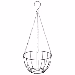 vidaXL Hanging Basket Brackets Plant Hanger with Planters 4 pcs Black Steel - 40 x 63 cm - Additional view 4
