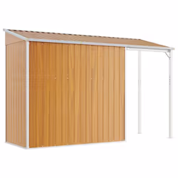 vidaXL Garden Shed with Extended Roof Outdoor Tool Shed Storage Shed Steel - light brown - Additional view 5