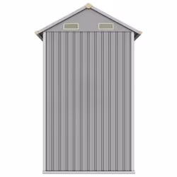 vidaXL Garden Shed Outdoor Storage Shed Patio Yard Tool Shed Galvanised Steel - light grey - Additional view 4