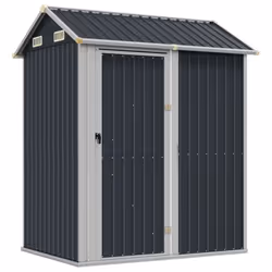 vidaXL Garden Shed Outdoor Storage Shed Patio Yard Tool Shed Galvanised Steel - anthracite