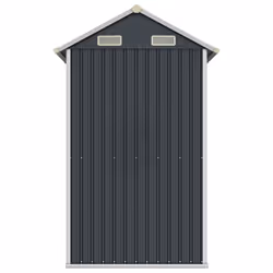 vidaXL Garden Shed Outdoor Storage Shed Patio Yard Tool Shed Galvanised Steel - anthracite - Additional view 4