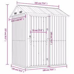 vidaXL Garden Shed Outdoor Storage Shed Patio Yard Tool Shed Galvanised Steel - anthracite - Additional view 8