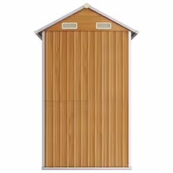 vidaXL Garden Shed Outdoor Storage Shed Patio Yard Tool Shed Galvanised Steel - light brown - Additional view 4