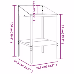 vidaXL Plant Stand Plant Pot Stand Plant Holder Anthracite Galvanised Steel - 56.5 x 54.5 x 100 cm - Additional view 3