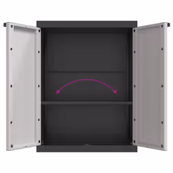 vidaXL Outdoor Storage Cabinet Terrace Patio Garden Cabinet Tool Cupboard PP - grey and black, 65 x 37 x 85 cm - Additional view 10