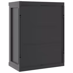 vidaXL Outdoor Storage Cabinet Terrace Patio Garden Cabinet Tool Cupboard PP - grey and black, 65 x 37 x 85 cm - Additional view 5