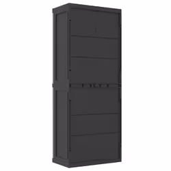 ) vidaXL Outdoor Storage Cabinet Terrace Patio Garden Cabinet Tool Cupboard PP - grey and black, 65 x 37 x 165 cm (31 x 31 cm - Additional view 5
