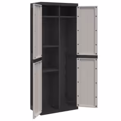) vidaXL Outdoor Storage Cabinet Terrace Patio Garden Cabinet Tool Cupboard PP - grey and black, 65 x 37 x 165 cm (31 x 31 cm - Additional view 9