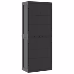 ) vidaXL Outdoor Storage Cabinet Terrace Patio Garden Cabinet Tool Cupboard PP - grey and black, 65 x 37 x 165 cm (63 x 31 cm - Additional view 5