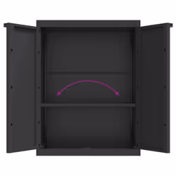 vidaXL Outdoor Storage Cabinet Terrace Patio Garden Cabinet Tool Cupboard PP - black, 65 x 37 x 85 cm - Additional view 10