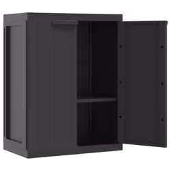 vidaXL Outdoor Storage Cabinet Terrace Patio Garden Cabinet Tool Cupboard PP - black, 65 x 37 x 85 cm - Additional view 8