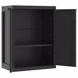 vidaXL Outdoor Storage Cabinet Terrace Patio Garden Cabinet Tool Cupboard PP - black, 65 x 37 x 85 cm - Additional view 9