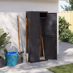 ) vidaXL Outdoor Storage Cabinet Terrace Patio Garden Cabinet Tool Cupboard PP - black, 65 x 37 x 165 cm (31 x 31 cm - Additional view 2