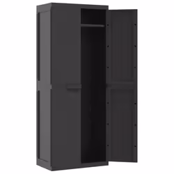 ) vidaXL Outdoor Storage Cabinet Terrace Patio Garden Cabinet Tool Cupboard PP - black, 65 x 37 x 165 cm (31 x 31 cm - Additional view 8