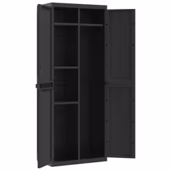 ) vidaXL Outdoor Storage Cabinet Terrace Patio Garden Cabinet Tool Cupboard PP - black, 65 x 37 x 165 cm (31 x 31 cm - Additional view 9