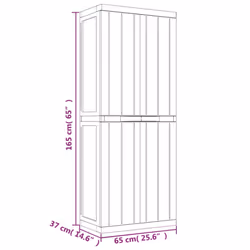 ) vidaXL Outdoor Storage Cabinet Terrace Patio Garden Cabinet Tool Cupboard PP - black, 65 x 37 x 165 cm (63 x 31 cm