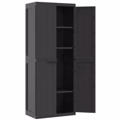 ) vidaXL Outdoor Storage Cabinet Terrace Patio Garden Cabinet Tool Cupboard PP - black, 65 x 37 x 165 cm (63 x 31 cm - Additional view 8