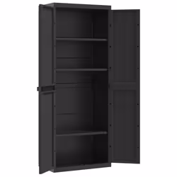 ) vidaXL Outdoor Storage Cabinet Terrace Patio Garden Cabinet Tool Cupboard PP - black, 65 x 37 x 165 cm (63 x 31 cm - Additional view 9