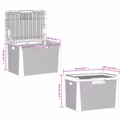 vidaXL Garden Storage Box Outdoor Storage Box Blanket Box Anthracite 125 L PP - Additional view 9