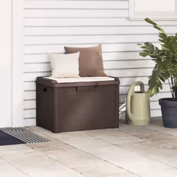 vidaXL Garden Storage Box Outdoor Storage Box Tool Chest Blanket Box 125 L PP - with cushions - Additional view 2