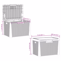 vidaXL Garden Storage Box Outdoor Storage Box Tool Chest Blanket Box 125 L PP - with cushions - Additional view 9