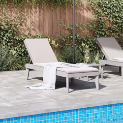 vidaXL Sun Lounger Daybed Chaise Lounge Bed Outdoor Sun Bed Cappuccino PP - grey