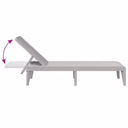vidaXL Sun Lounger Daybed Chaise Lounge Bed Outdoor Sun Bed Cappuccino PP - grey - Additional view 6