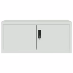 vidaXL Office Cabinet Steel Filing Storage File Cabinet Cupboard Under Desk - light grey, 90 x 40 x 40 cm - Additional view 2