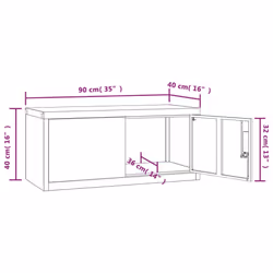 vidaXL Office Cabinet Steel Filing Storage File Cabinet Cupboard Under Desk - light grey, 90 x 40 x 40 cm - Additional view 3