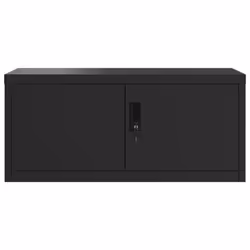 vidaXL Office Cabinet Steel Filing Storage File Cabinet Cupboard Under Desk - black, 90 x 40 x 40 cm - Additional view 2