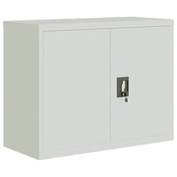 vidaXL Office Cabinet Steel Filing Storage File Cabinet Cupboard Under Desk - light grey, 90 x 40 x 70 cm