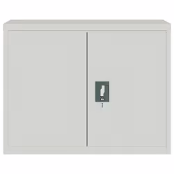 vidaXL Office Cabinet Steel Filing Storage File Cabinet Cupboard Under Desk - light grey, 90 x 40 x 70 cm