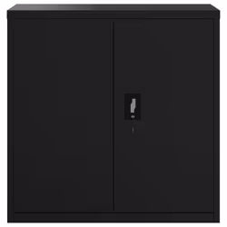 vidaXL Office Cabinet Steel Filing Storage File Cabinet Cupboard Under Desk - black, 90 x 40 x 90 cm - Additional view 4