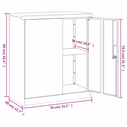 vidaXL File Cabinet Locking Storage Cabinet Filing Cabinet Anthracite Steel - Additional view 7