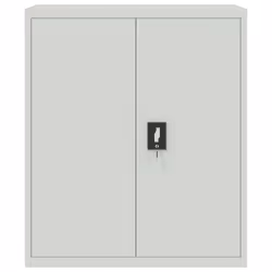 vidaXL Office Cabinet Steel Filing Storage File Cabinet Cupboard Under Desk - light grey, 90 x 40 x 105 cm - Additional view 2