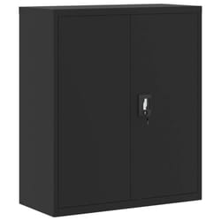vidaXL Office Cabinet Steel Filing Storage File Cabinet Cupboard Under Desk - black, 90 x 40 x 105 cm