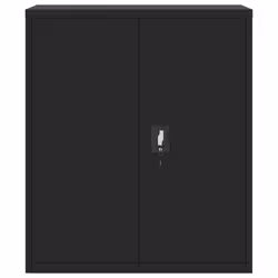 vidaXL Office Cabinet Steel Filing Storage File Cabinet Cupboard Under Desk - black, 90 x 40 x 105 cm - Additional view 2