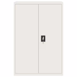 vidaXL Office Cabinet Steel Filing Storage File Cabinet Cupboard Under Desk - white, 90 x 40 x 140 cm - Additional view 2