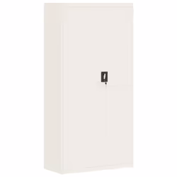 vidaXL Office Cabinet Steel Filing Storage File Cabinet Cupboard Under Desk - white, 90 x 40 x 180 cm - Additional view 4