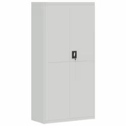 vidaXL Office Cabinet Steel Filing Storage File Cabinet Cupboard Under Desk - light grey, 90 x 40 x 180 cm - Additional view 2