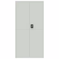 vidaXL Office Cabinet Steel Filing Storage File Cabinet Cupboard Under Desk - light grey, 90 x 40 x 180 cm - Additional view 3