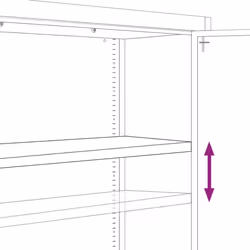 vidaXL Office Cabinet Steel Filing Storage File Cabinet Cupboard Under Desk - light grey, 90 x 40 x 180 cm - Additional view 7