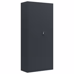 vidaXL Office Cabinet Steel Filing Storage File Cabinet Cupboard Under Desk - anthracite, 90 x 40 x 200 cm