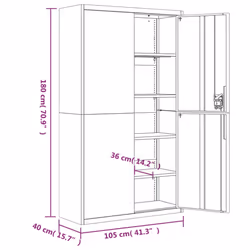 vidaXL File Cabinet Locking Office Storage Cabinet Filing Cabinet Black Steel - Additional view 5