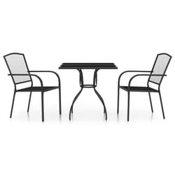 vidaXL Garden Dining Set Outdoor Table and Chair Armchairs Anthracite Steel - 80 cm table length/ 3 piece